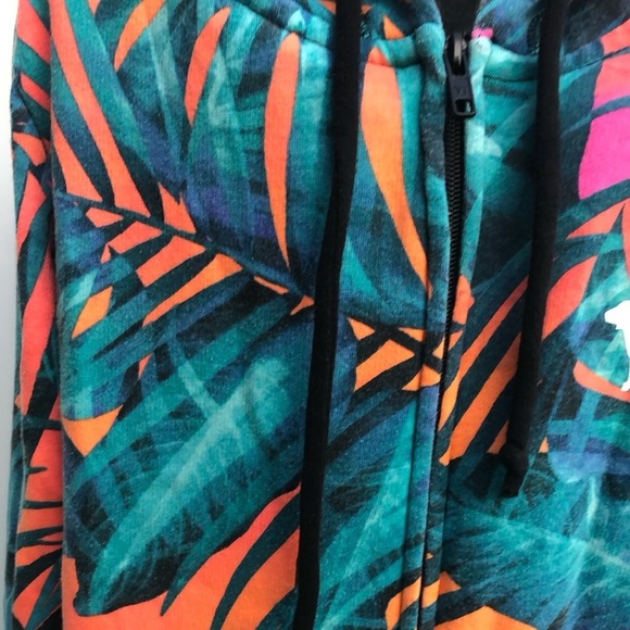 Victoria's Secret PINK Tropical Sweatshirt Size XS tropical floral zip up top​​​ - Picture 4 of 6